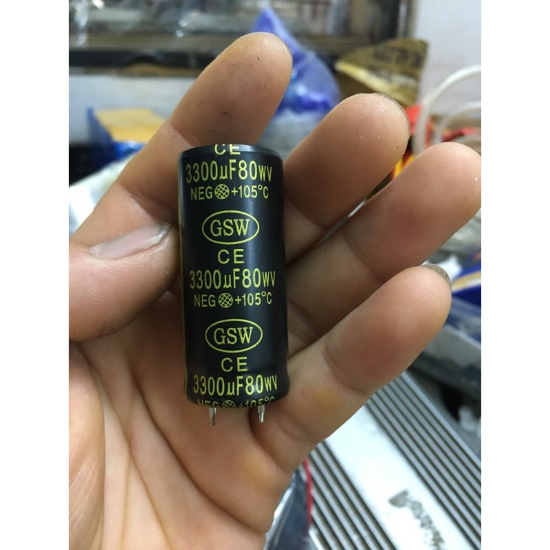 Tụ hóa 80v 3300uf 80v3300uf 22x50mm - chất lượng cao chuyên dùng cho amply cục đẩy dòng la600