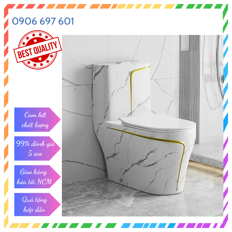 Bồn cầu liền khối, bồn cầu 1 khối, xả xoáy thoát mạnh bc011 - kiểu vân đá - nắp đóng êm - men phủ nano cao cấp bảo hành 20 năm - chính hãng audi