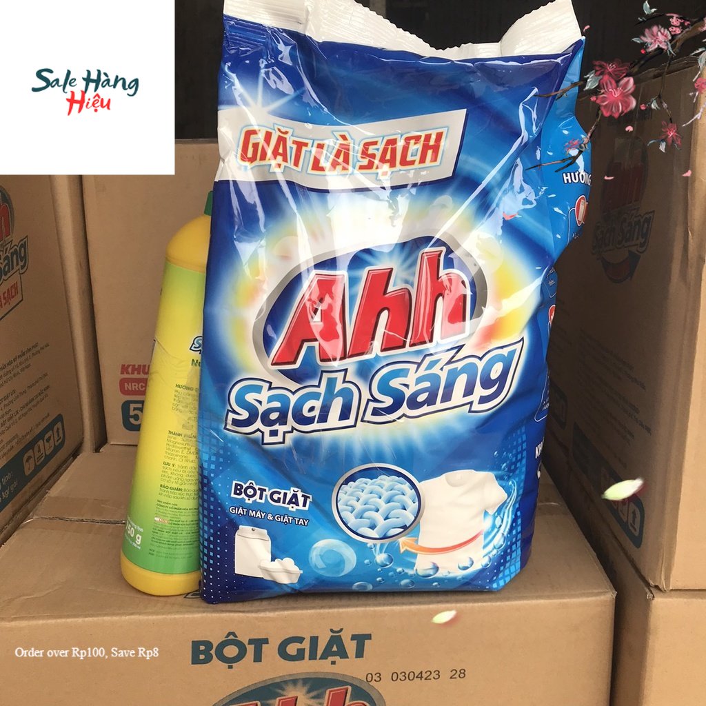 [TẶNG NRC 750g ] Bột giặt AHH 5,5kg Sạch Sáng gấp đôi sạch thơm lâu cho giặt tay, máy - Lixco Việt Nam