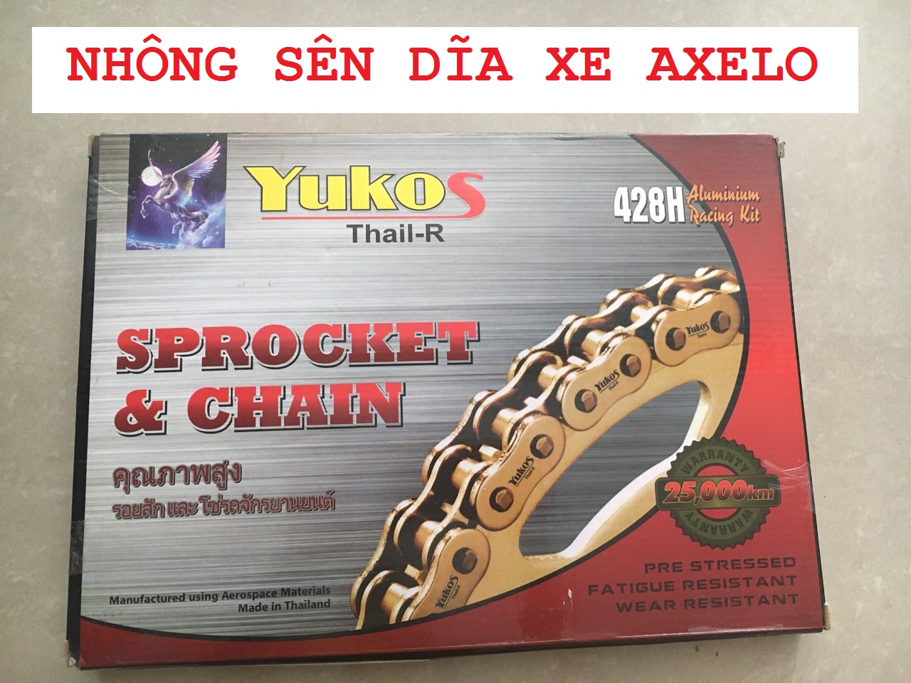 [HCM]Nhông sên dĩa xe Axelo ( Mạ Vàng) Yukos Thái Lan