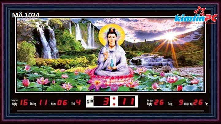 Lịch vạn niên - đồng hồ - tranh đèn – khổ 37x60cm – mã 1024