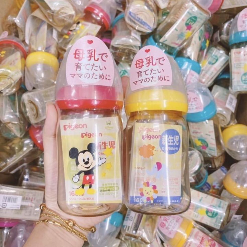 Freeship-bình sữa pigeon cổ rộng nội địa nhật 160ml chính hãng