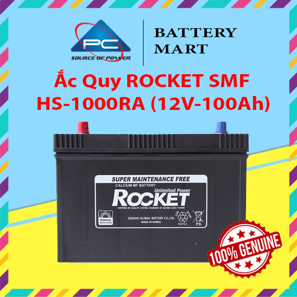 Bình Ắc Quy 12V-100Ah, Ắc Quy ROCKET SMF HS-1000RA/RS