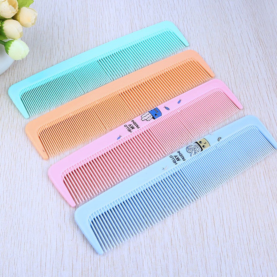 Combo 10 cây lược chải tóc 2 đầu mẫu hoạt hình ngẫu nhiên