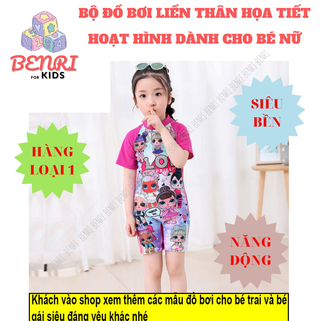 Đồ bơi bé gái áo tắm bé gái liền thân benri mã doboi010