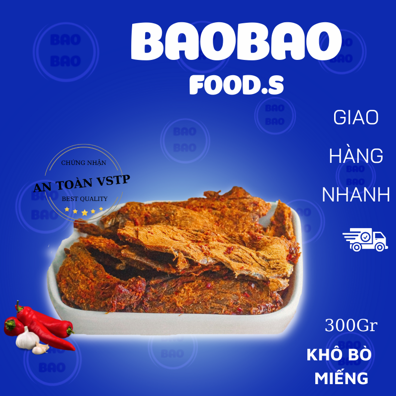 Khô bò miếng- làm từ thịt bò tươi - bò khô vị cay đậm đà- mềm, dai,đồ ăn vặt baobao