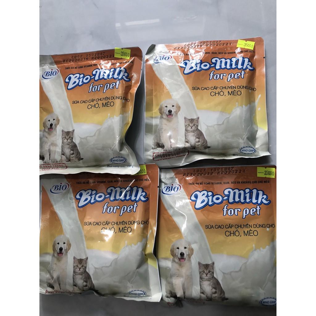 Combo 4 gói sữa Bio Milk 100g cho chó mèo
