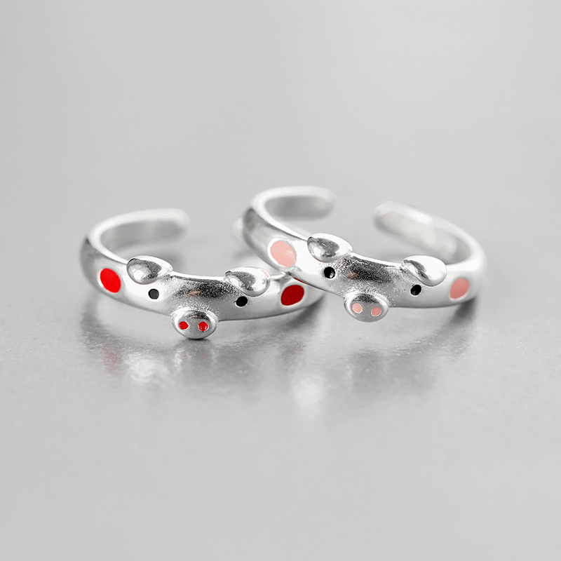 Nhẫn bạc Ý Heo Con Dễ Thương