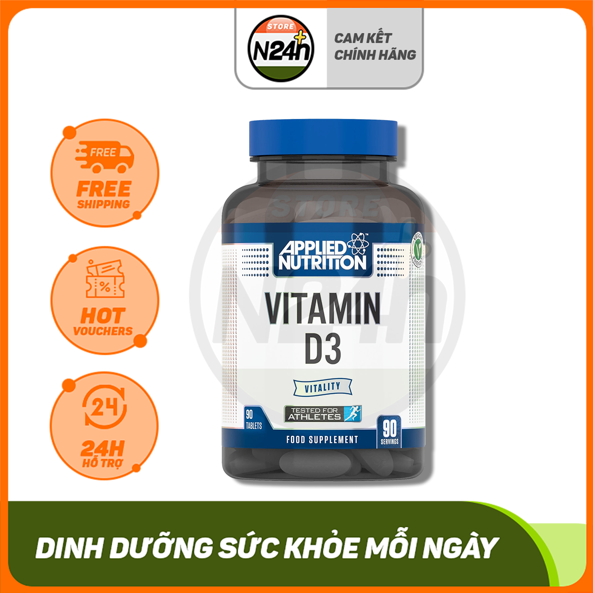 Applied Nutrition Vitamin D3, Giúp Chắc Khẻ Xương Khớp, Tăng Chiều Cao