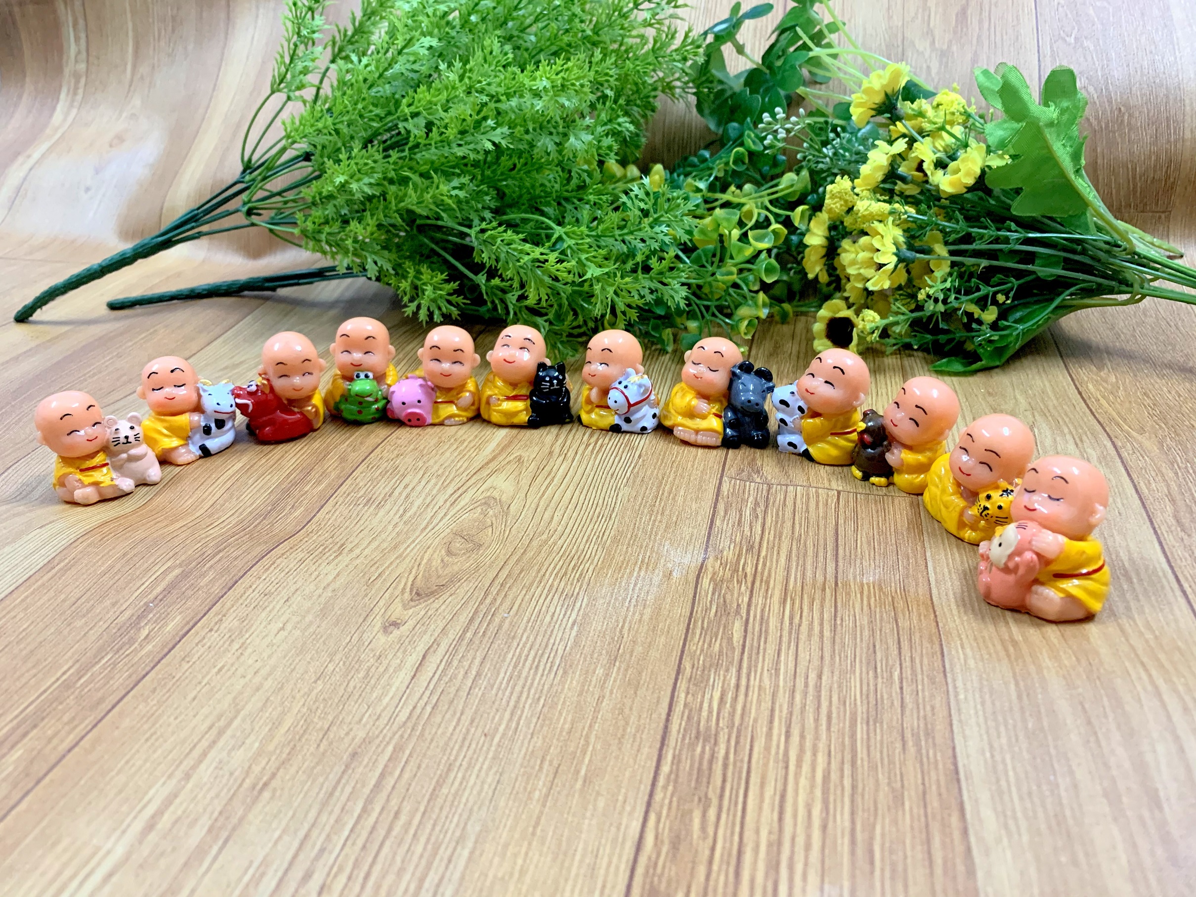 [HCM]Full set 12 tượng chú tiểu 12 con giáp tài lộc