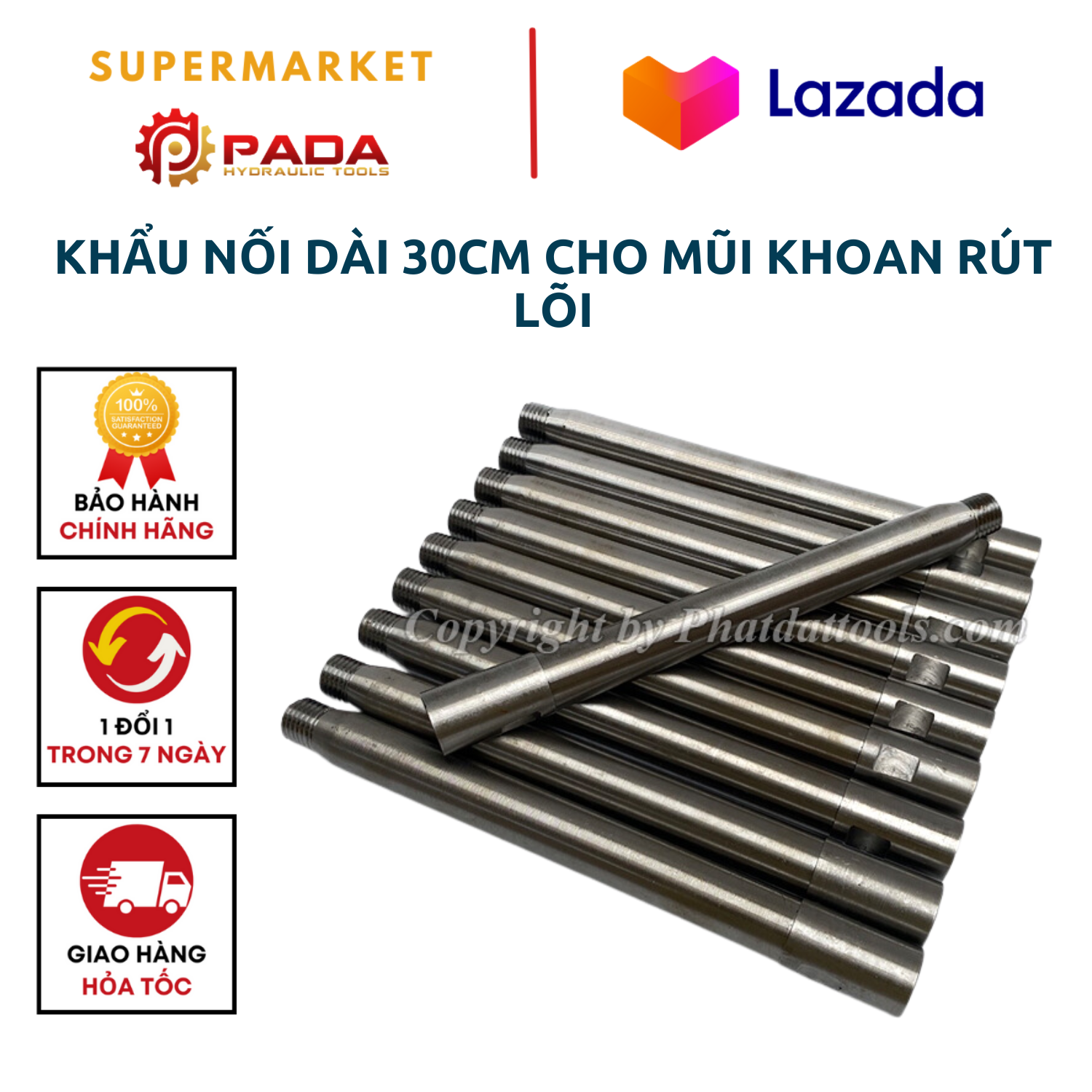 Khẩu Nối Dài 30cm Cho Mũi Khoan Rút Lõi Betong-Cần nối dài mũi khoan rút lõi betong