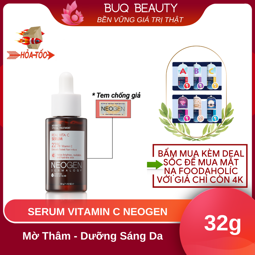 Tinh Chất Serum Neogen Vitamin C Mờ Thâm Dưỡng Da Trắng Sáng SAP Neogen Dermalogy Real Vita C Serum 32g chính hãng