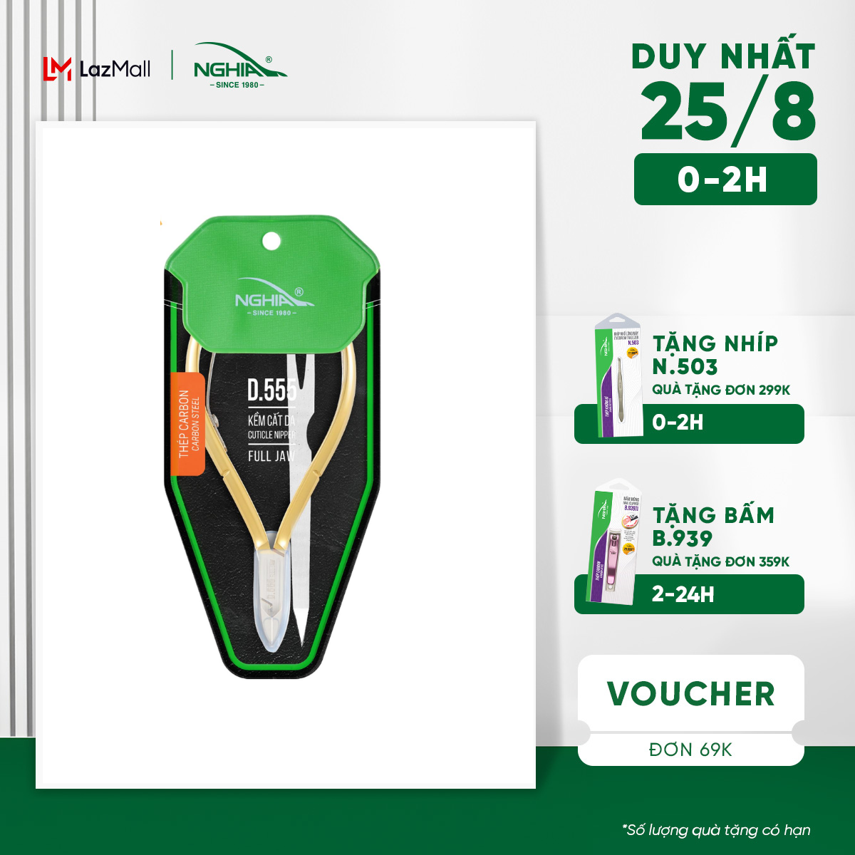 Kềm Cắt Da Thép Chuyên Dụng Mạ Vàng 24K KỀM NGHĨA D.555