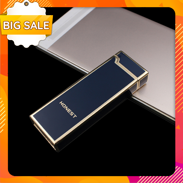 Vỏ Hộp Quẹt Bật Lửa Sạc Điện Vảy 1 Tia Lửa Plasma Đan Chéo Honest BCZ-4056  (KHÔNG XĂNG, KHÔNG GAS)