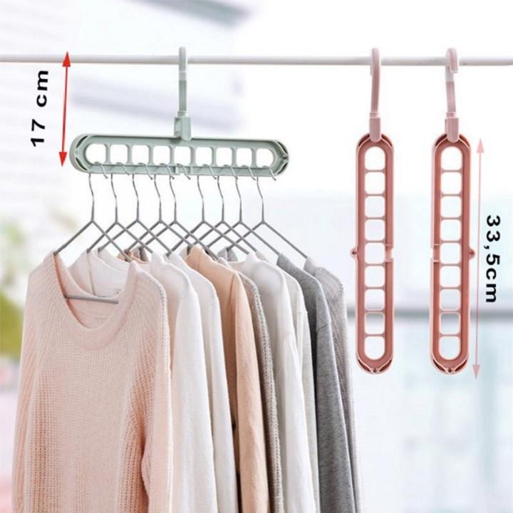 Combo 4 Móc quần áo 9 lỗ đa chức năng - Chịu nặng tốt