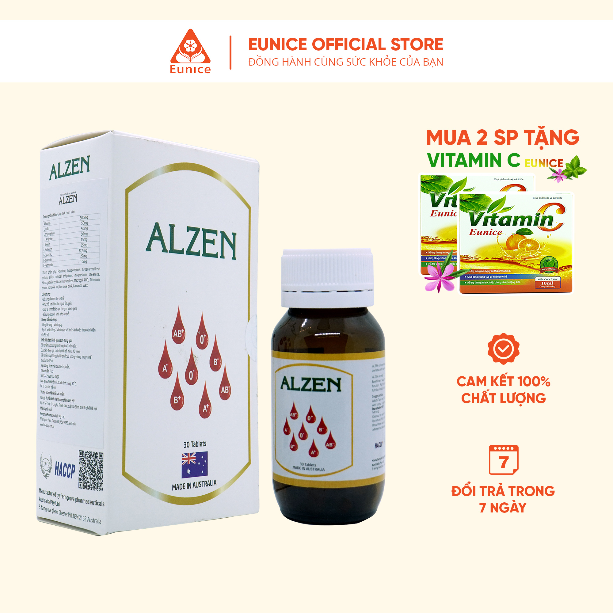 Thực phẩm chức năng Alzen - Bổ sung acid aminn