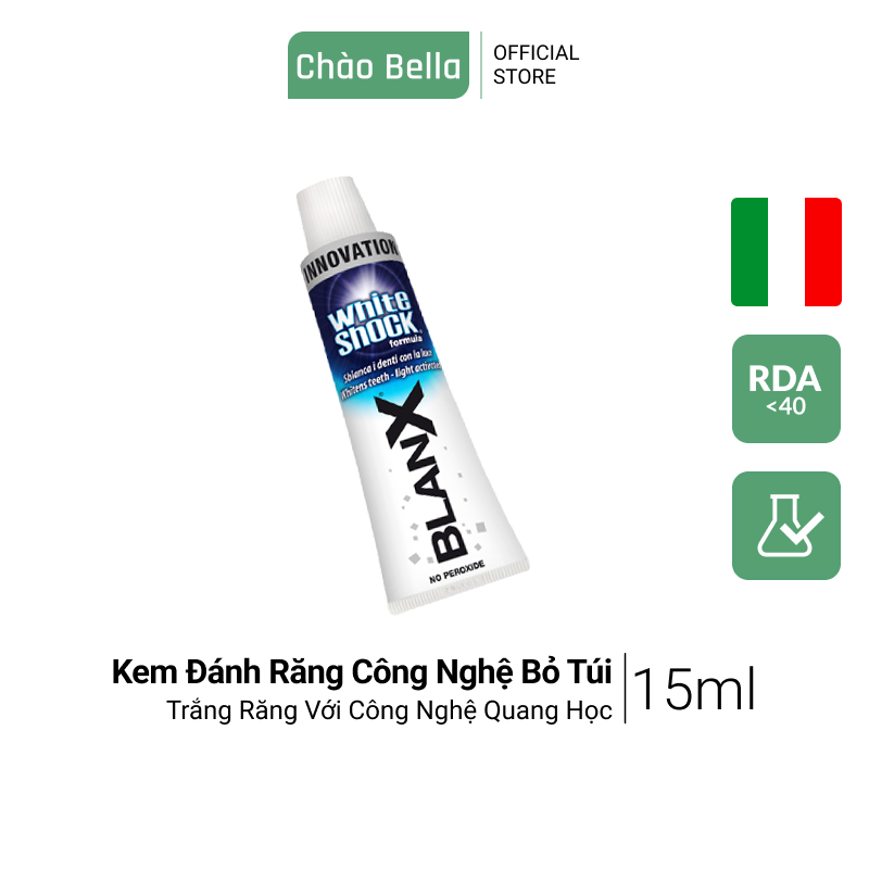Tuýp Nhỏ 15ML Kem Đánh Răng Làm Trắng Răng BLANX White Shock Instant White ?Minisize