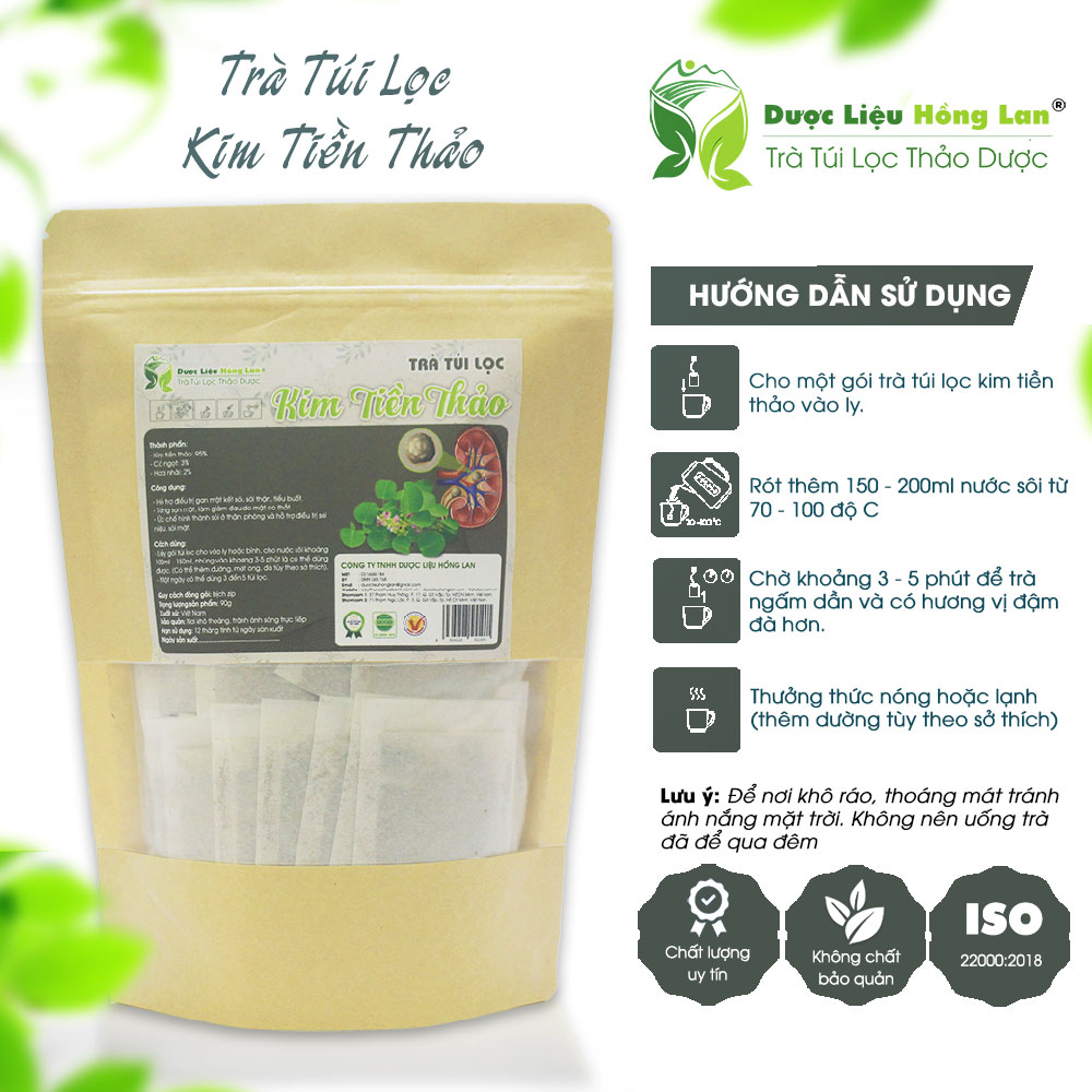 Trà túi lọc kim tiền thảo 90g Hỗ trợ điều trị gan mật kết sỏi, sỏi thận, tiểu buốt, điều trị sỏi niệu, sỏi mật,...
