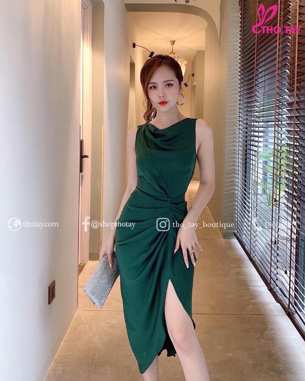 Đầm nữ dự tiệc body nhúm eo thời trang