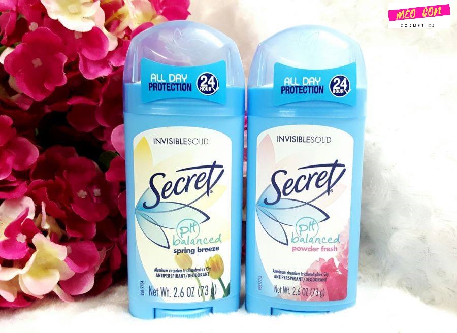 [HCM]Lăn khử mùi Secret dạng sáp cân bằng độ PH khử mùi và lưu giữ hương thơm suốt 24h