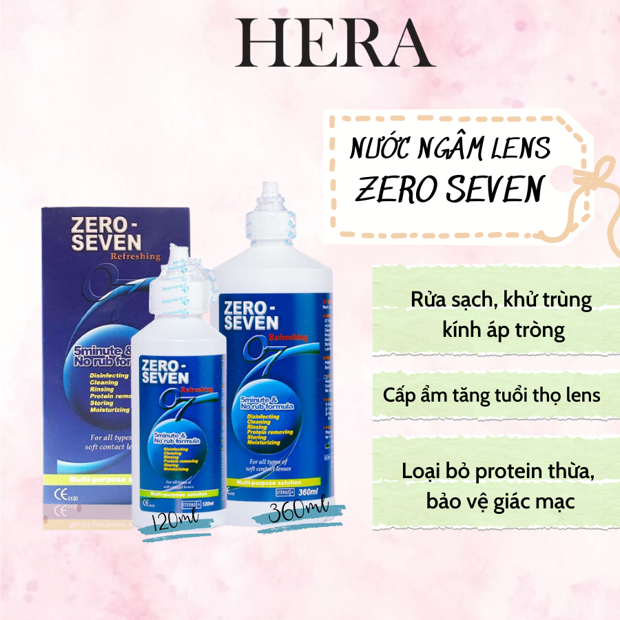 Nước ngâm rửa kính áp tròng Hàn Quốc Zero Seven (0-7) - Hera Lens