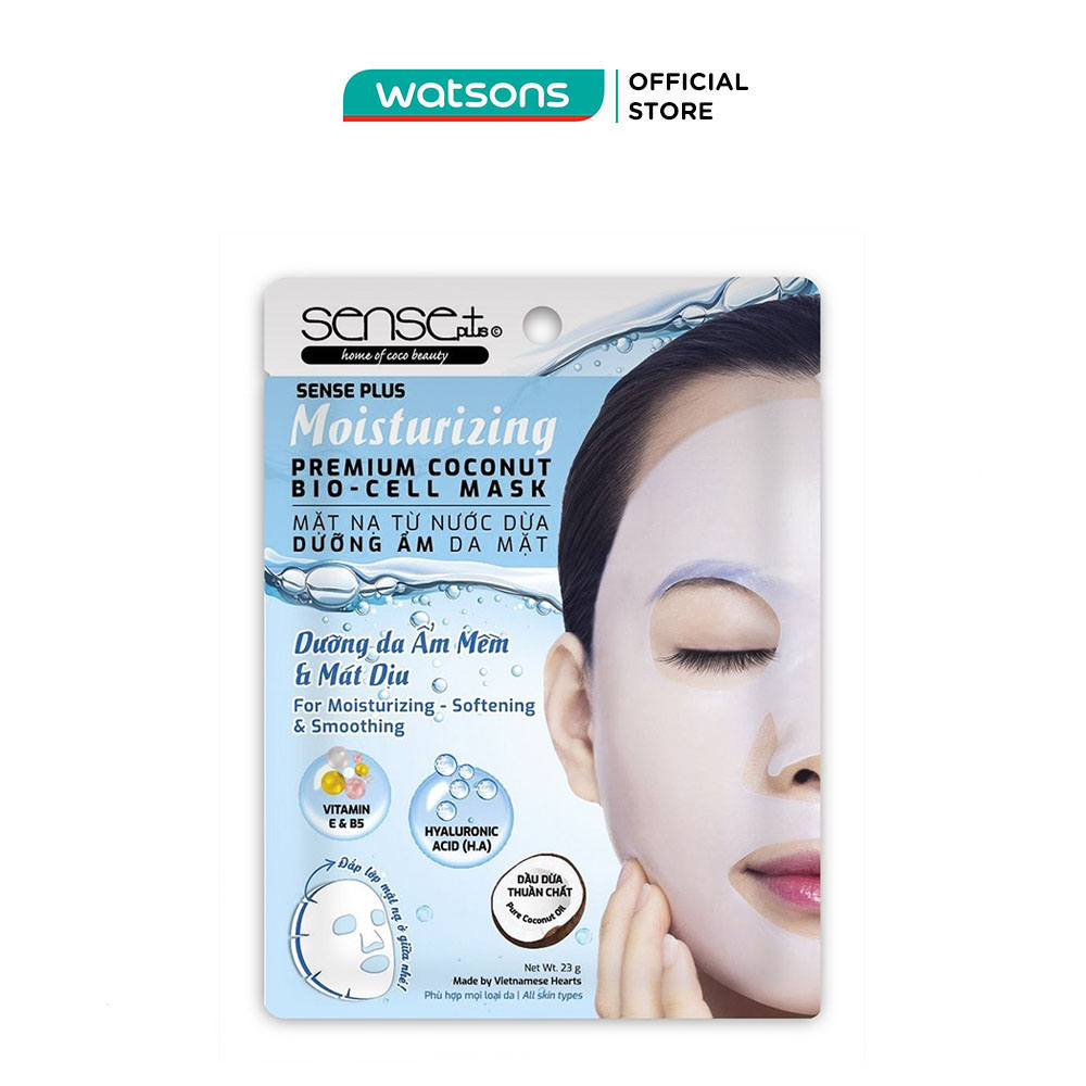 Mặt nạ sense plus coconut bio cell moisturizing dưỡng ẩm da mềm và mát dịu 23g