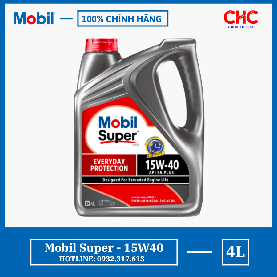 Dầu nhớt ôtô Mobil 15W40 Super Everyday Protection SP bình 4L