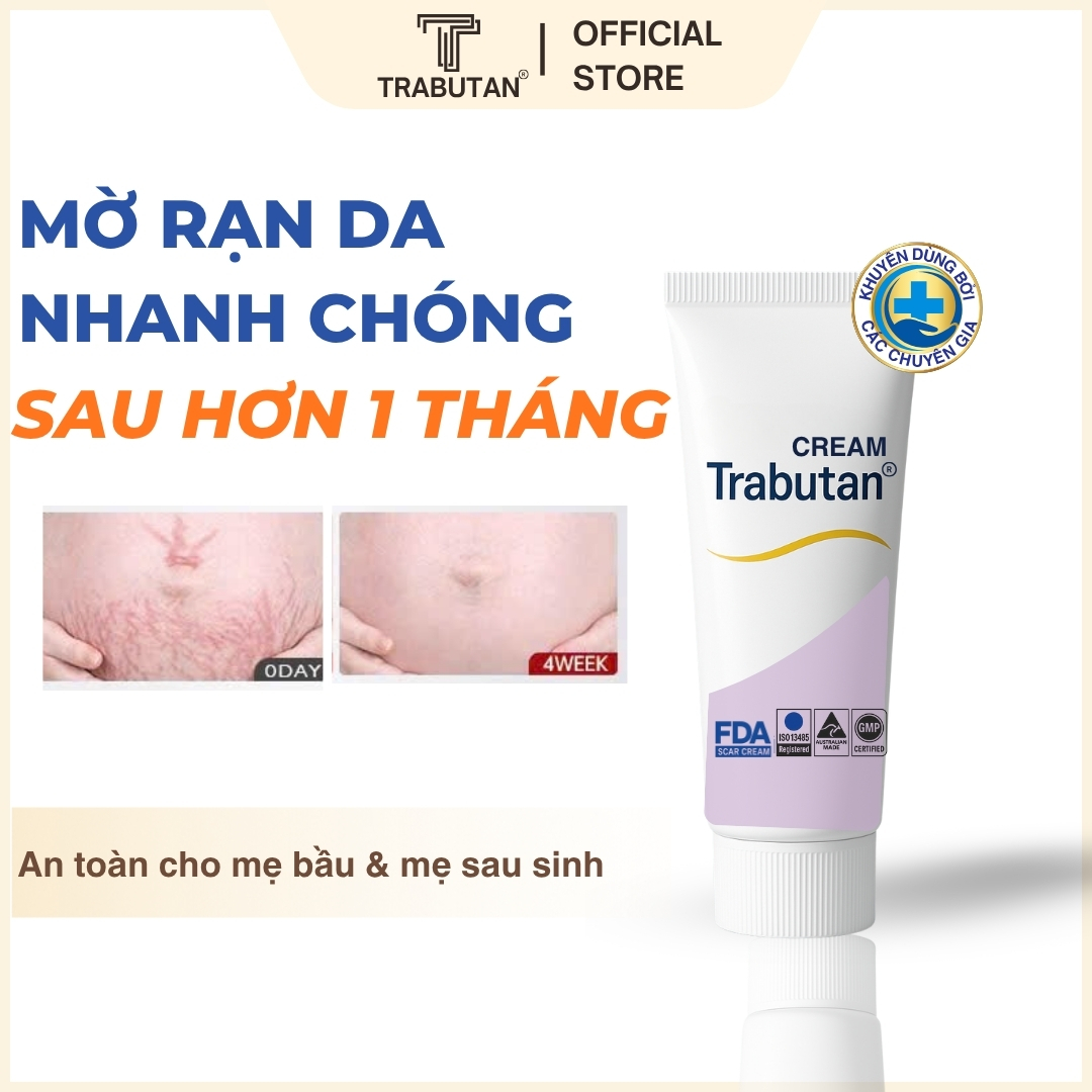 Kem Làm Mờ Rạn Da Trabutan,Cho Mẹ Bầu Sau Sinh Làm Đều Màu Da, Giảm Kích Thước Vết Rạn, Ngừa Rạn Mới Hình Thành