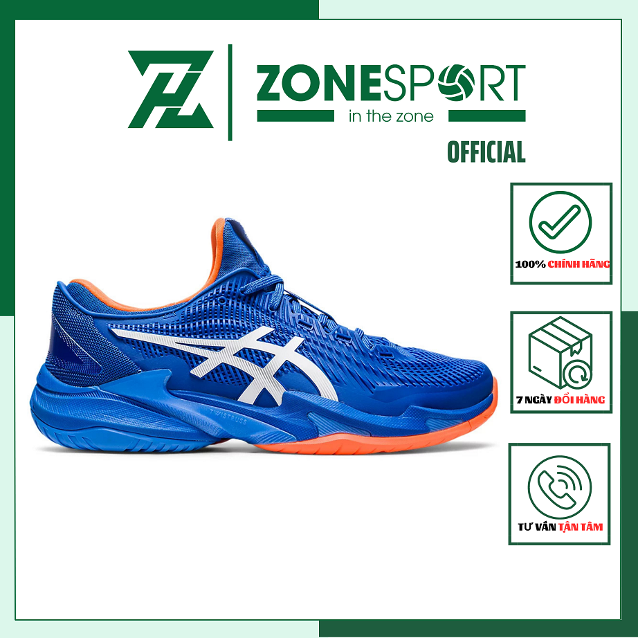 Giày Tennis Asics Court FF 3 Xanh Cam - Giày Chuyên Tennis Cao Cấp thiết kế dạng ủng tăng độ ổn định lớp lưới thoáng khí