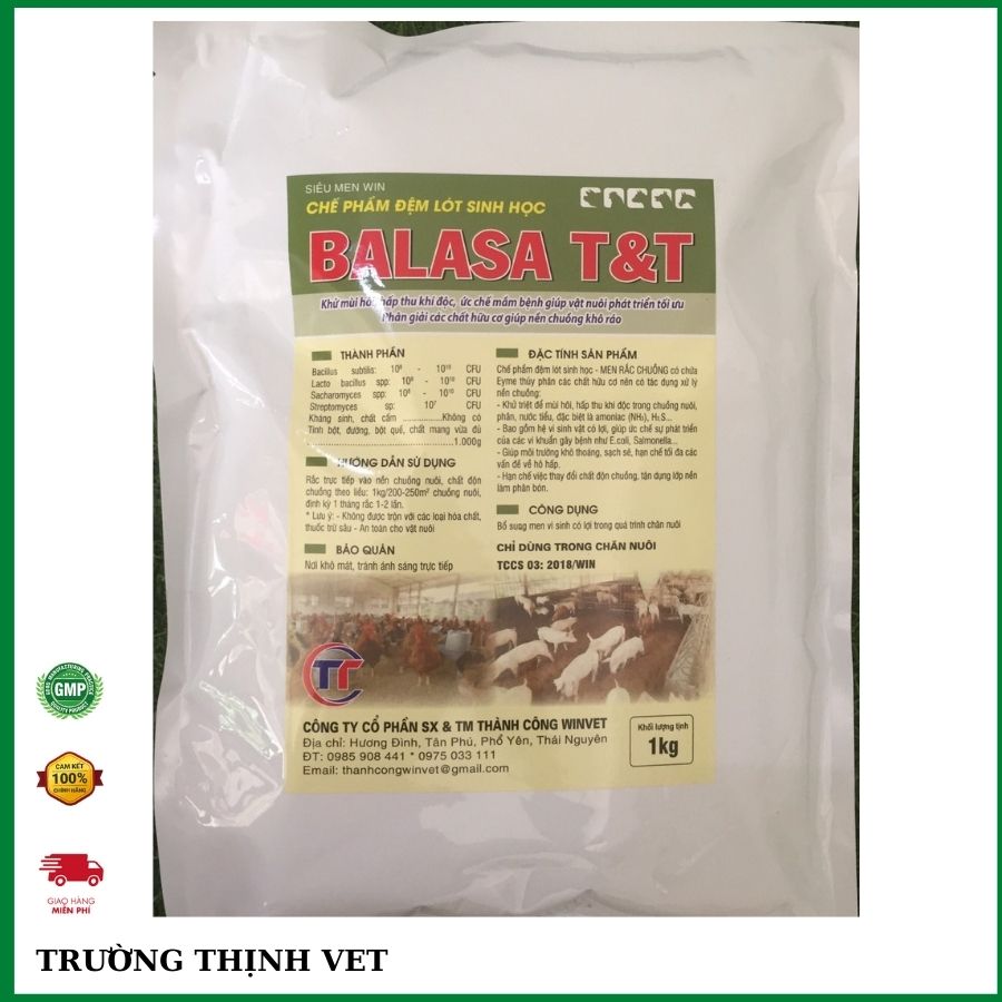 "Hoàn tiền đến 10%" Men vi sinh Balasa 1kg. men rắc nền chuồng khử mùi chuồng trại hiệu quả Thú y Trường Thịnh