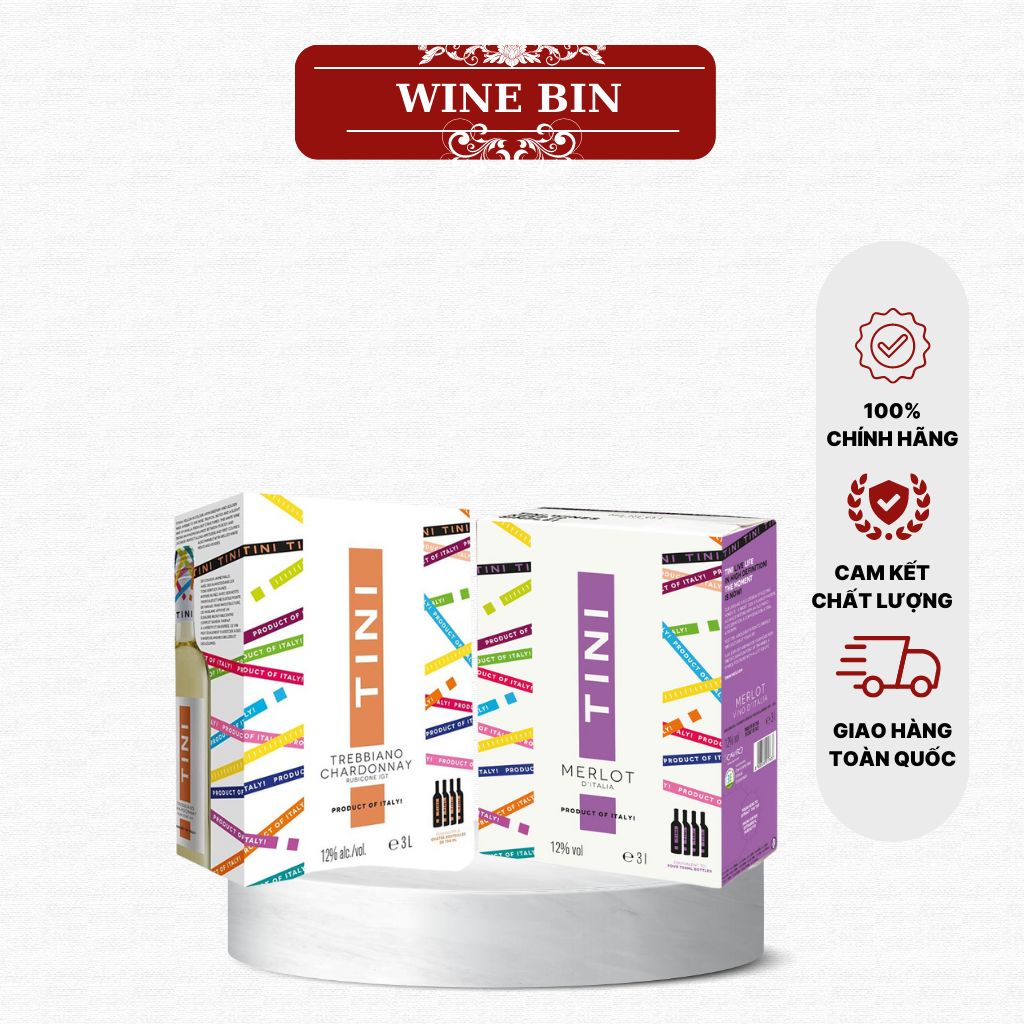 Rượu vang bịch Tini Trebbiano Chardonnay Rubicone BIB - Wine Bin