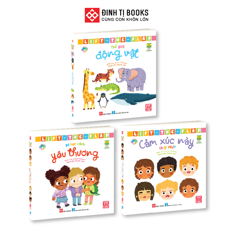 Sách đa tương tác - Lift the flap - Thế giới động vật và Cảm xúc này là gì - Đinh Tị Books