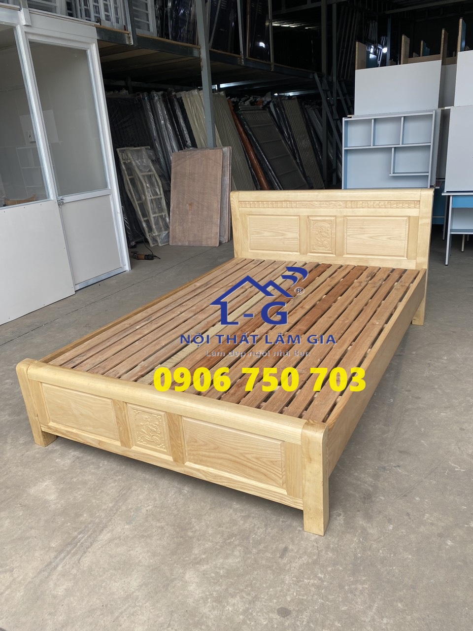 Giường gỗ sồi Nga - giường gỗ cho gia đình Freeship hcm