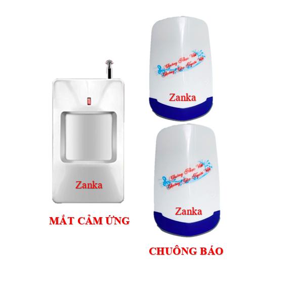 Bộ chuông ĐÔI cảm ứng báo khách- báo trộm không dây Zanka TP717