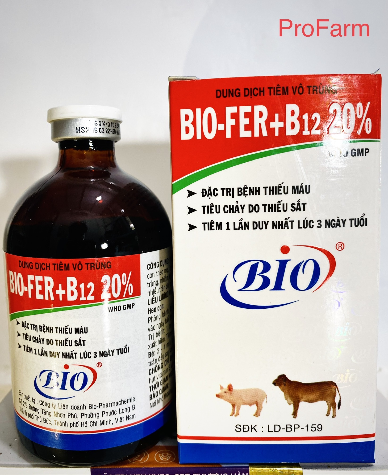 Bio Fer B12 20% Sat dùng cho vật nuôi thú cảnh 1 lần duy nhất sản phẩm công ty Bio