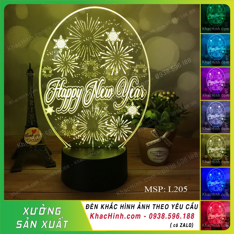 Đèn led 3d happy new year 01 – đèn decor tết happy new year, khachinh.com