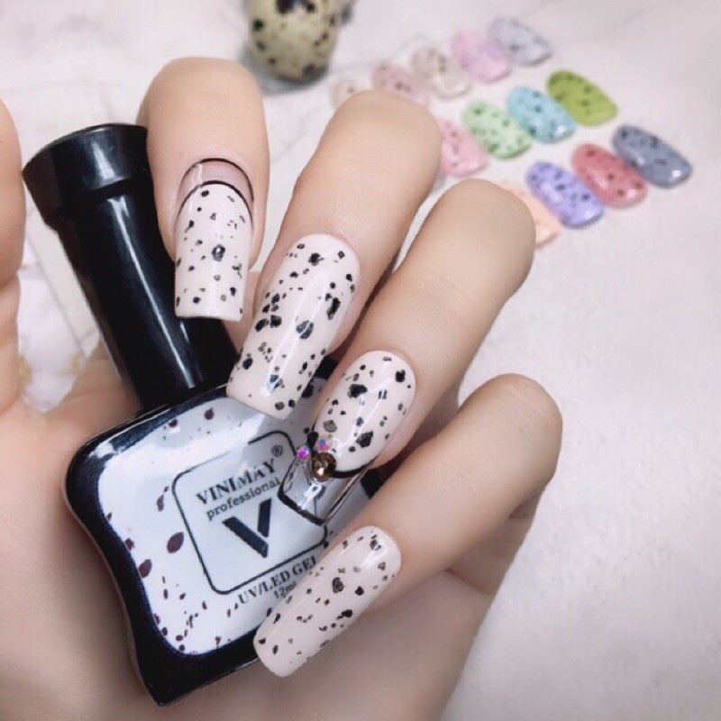 Top vỏ trứng cút Vinimay, sơn gel trứng cút MOON NAIL