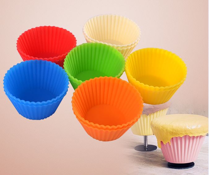 [HCM]Combo 5 khuôn silicon tròn 7cm nướng bánh cupcake
