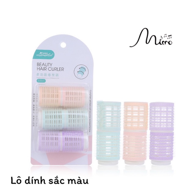 Lô quấn tóc tự dính 3 lô dính mái làm xoăn tóc không dùng nhiệt ảnh thật