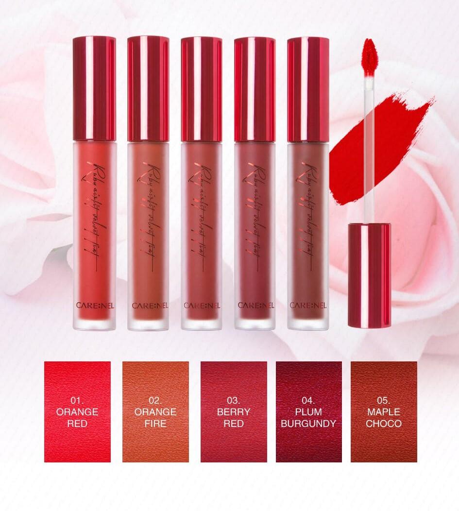 Son Kem Lì Care:nel Ruby Airfit Velvet Tint