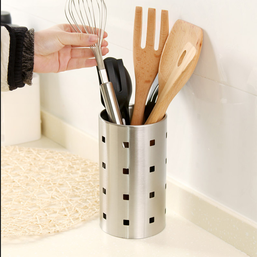 Lọ đựng đũa thìa inox 304 cao cấp - ống cắm đũa inox không han gỉ - giữ nhà bếp luôn gọn gàng, sạch sẽ