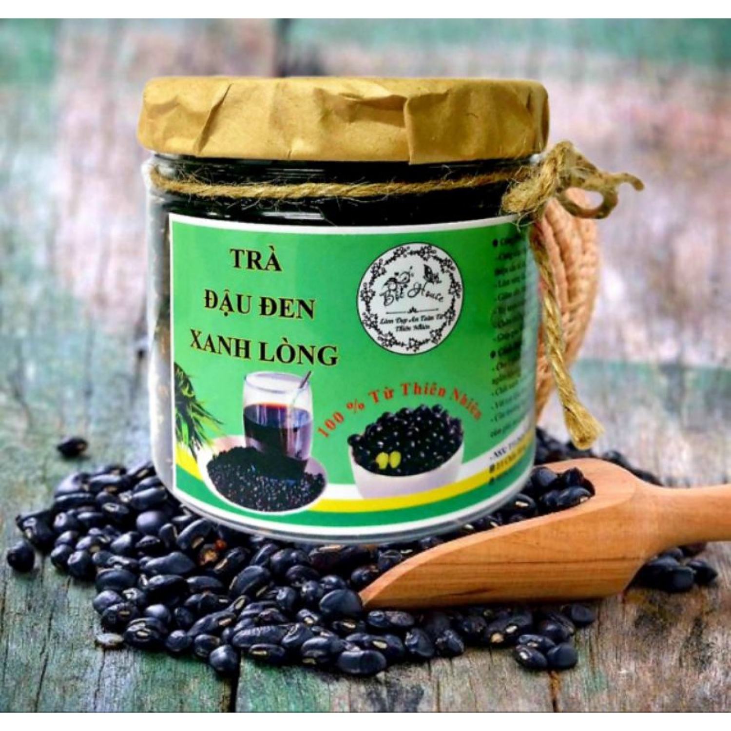 Trà đậu đen xanh lồng nhà bột
