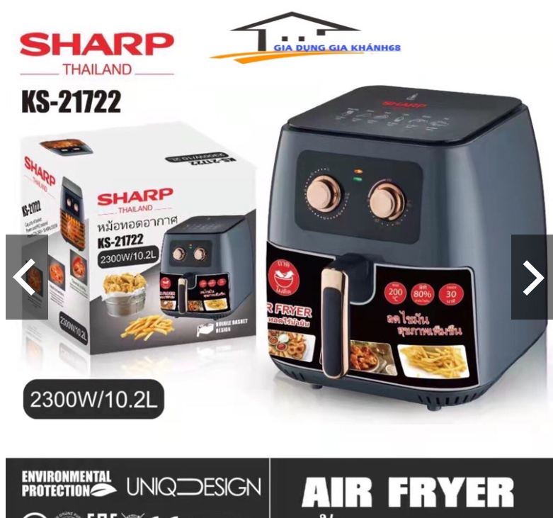 Nồi chiên không dầu sharp 5,5 lít- 8 lít - 9,2 lít- 10,2 lít
