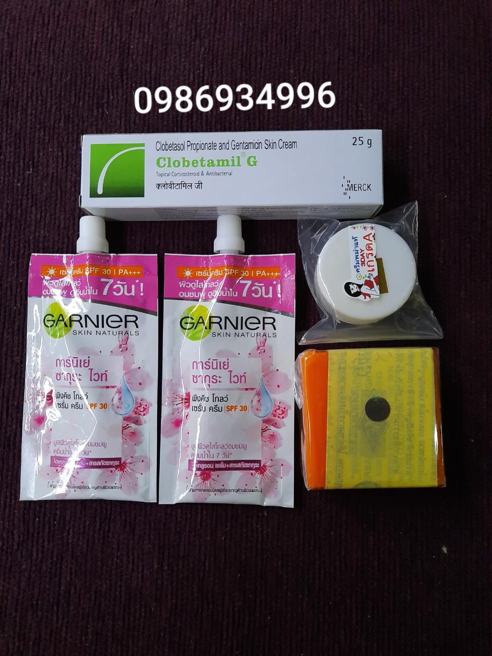 Bộ 5 sp clobetamil g khử nám, mụn, tàn nhang
