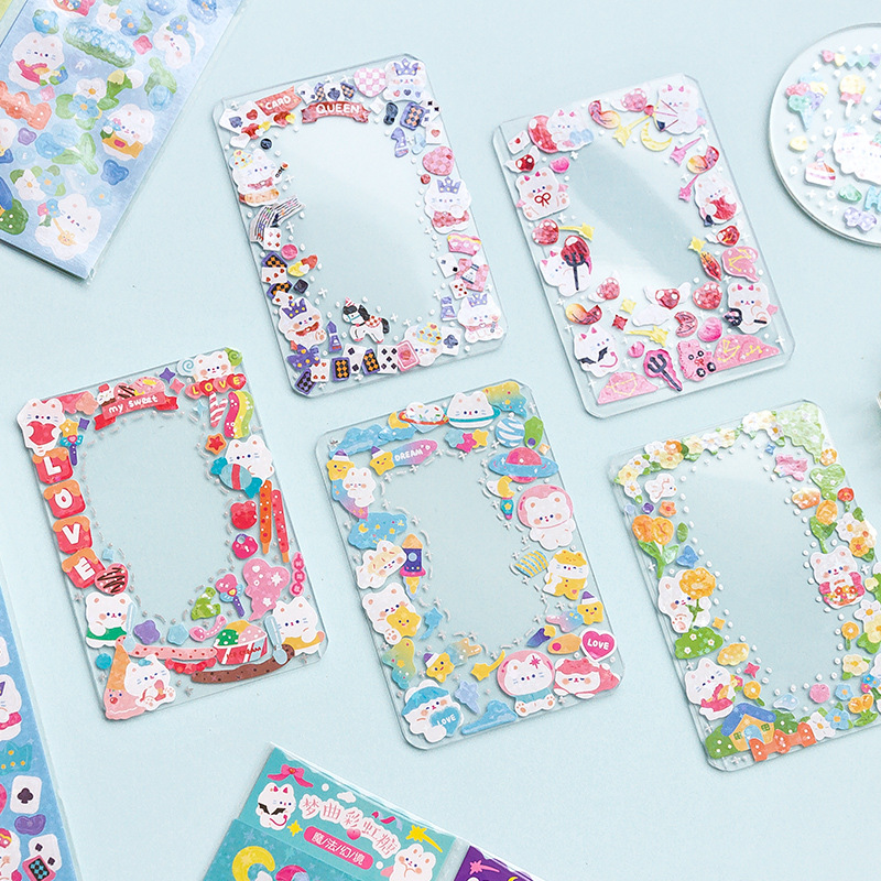 Set sticker trang trí toploader nhiều họa tiết, 1 set gồm 2 tấm siêu dễ thương nhiều màu sắc đa dạng