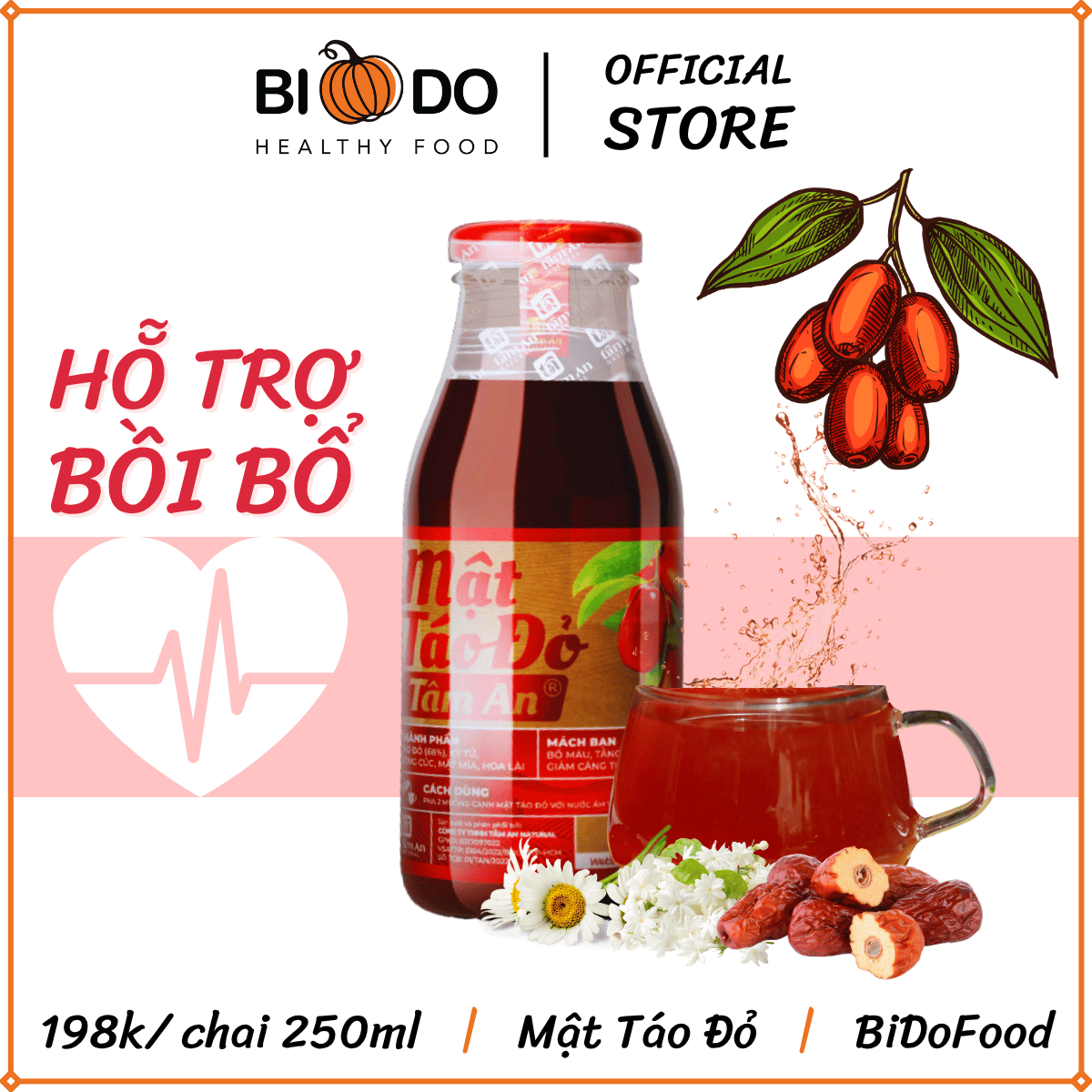  Mật Táo Đỏ Tâm An 250ml - BiDoFood - Mang Lại Cảm Giác Thư Giãn 