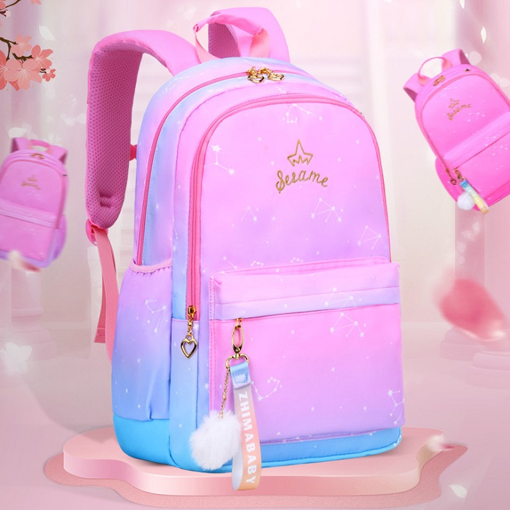 Balo Học Sinh, Balo Nữ Chống Thấm Nước Họa Tiết Dễ Thương