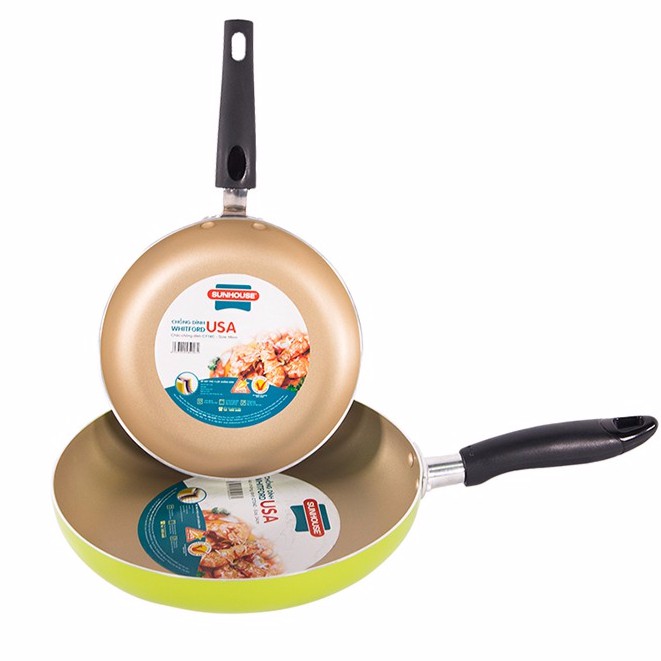Bộ 2 chảo siêu chống dính sh size 18 - 24cm.-phân loại 1 chảo 2 quai sh 24cm