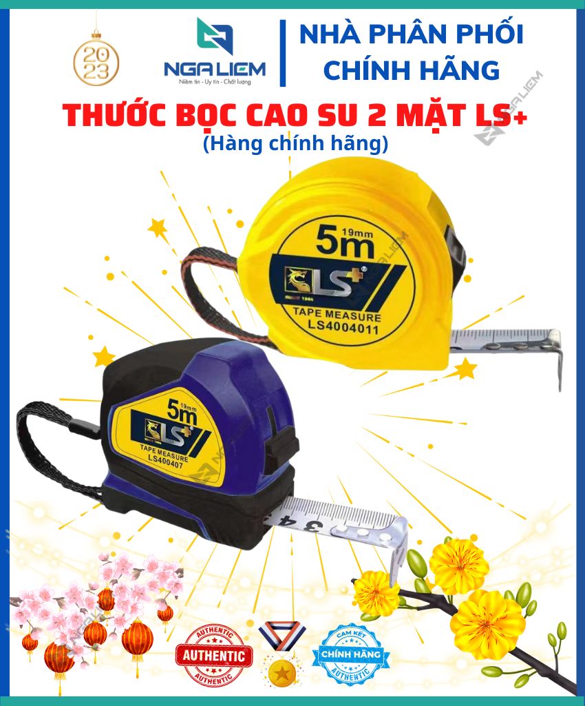 Thước bọc cao su 2 mặt LS+