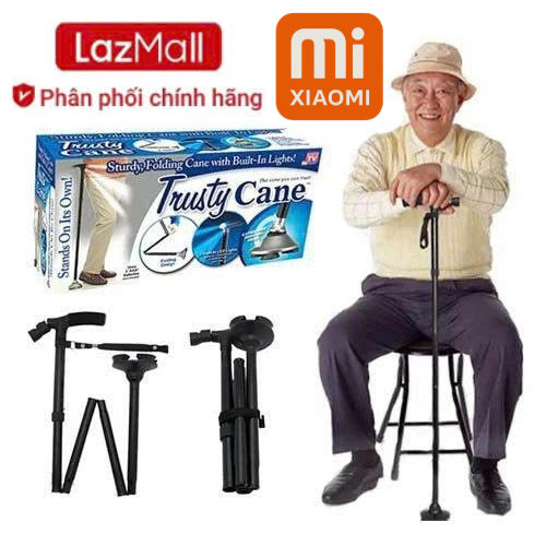 LazFlash DEAL SỐC XIAOMI CHÍNH HÃNG ,Gậy Chống Trượt Cho Người Già Có Đèn Pin Gấp Khúc Tiện Dụng Chính Hãng ,Gậy Người Già Gấp Gọn Trusty Cane Chống Trượt Có Đèn Pin ,Gậy Người Già - Gậy Chống Trượt 3 Chân Có Thể Gấp Gọn Kèm Đèn Pin